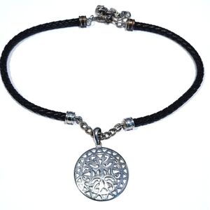 Premier Design Medallion leather Rope necklace Y2K Fashion Jewelry